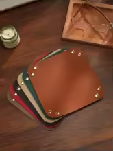 Snap-Corner Vegan Leather Valet Tray