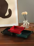 Snap-Corner Vegan Leather Valet Tray